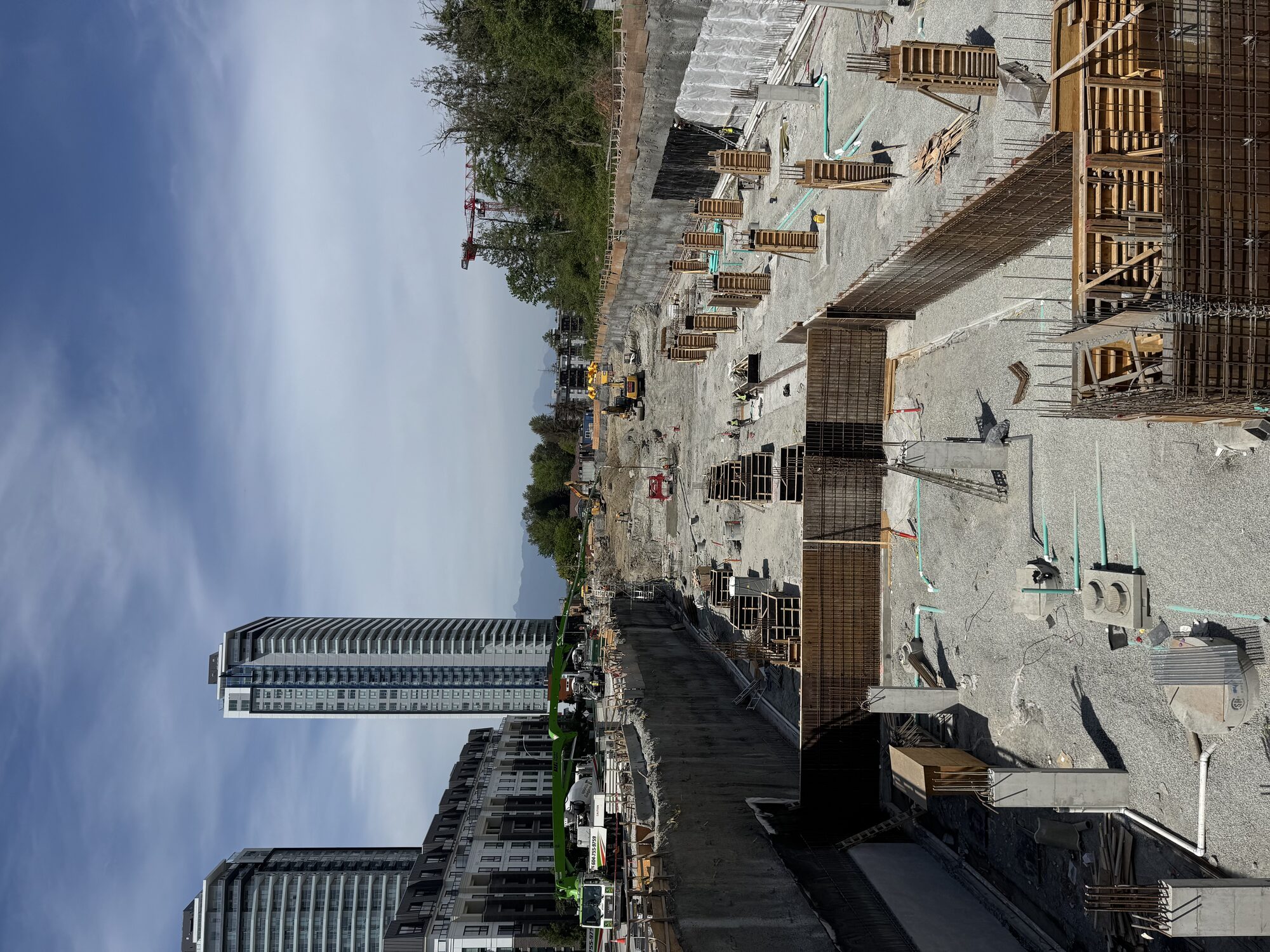 Concrete foundation work on a British Columbia construction site