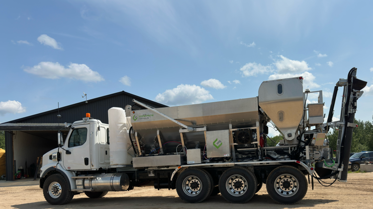 Mobile concrete production plant supplying a large civil project