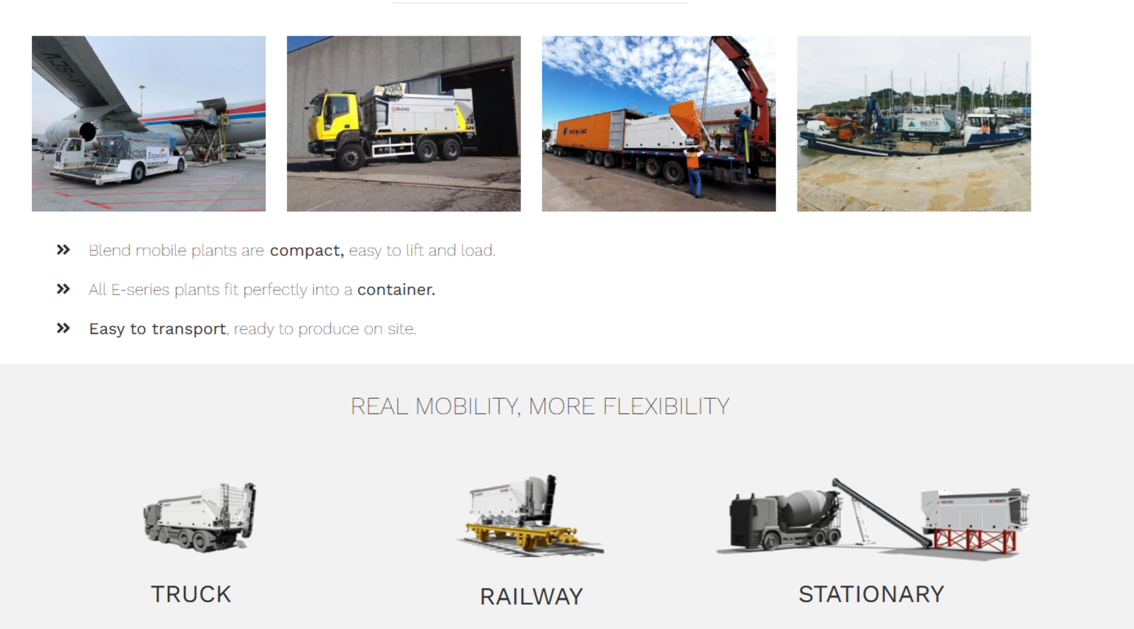 Volumetric concrete production equipment